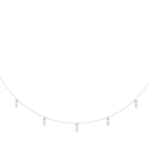 0.40 Cttw Emerald Cut Diamond Station Necklace 14K White Gold