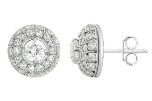 1 23/100 Carat White Gold 14kt Diamond Earrings