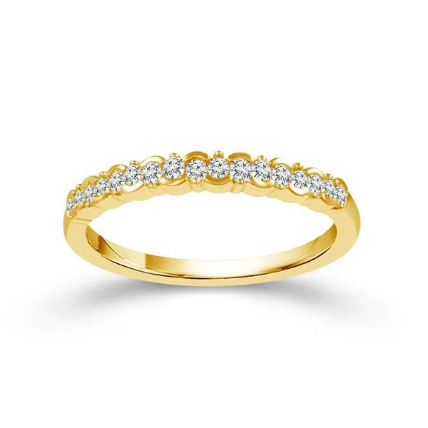 10k Yellow Gold 0.17ctw Bezel & Micro-Pave Stackable Diamond Band