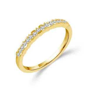 10k Yellow Gold 0.17ctw Bezel & Micro-Pave Stackable Diamond Band