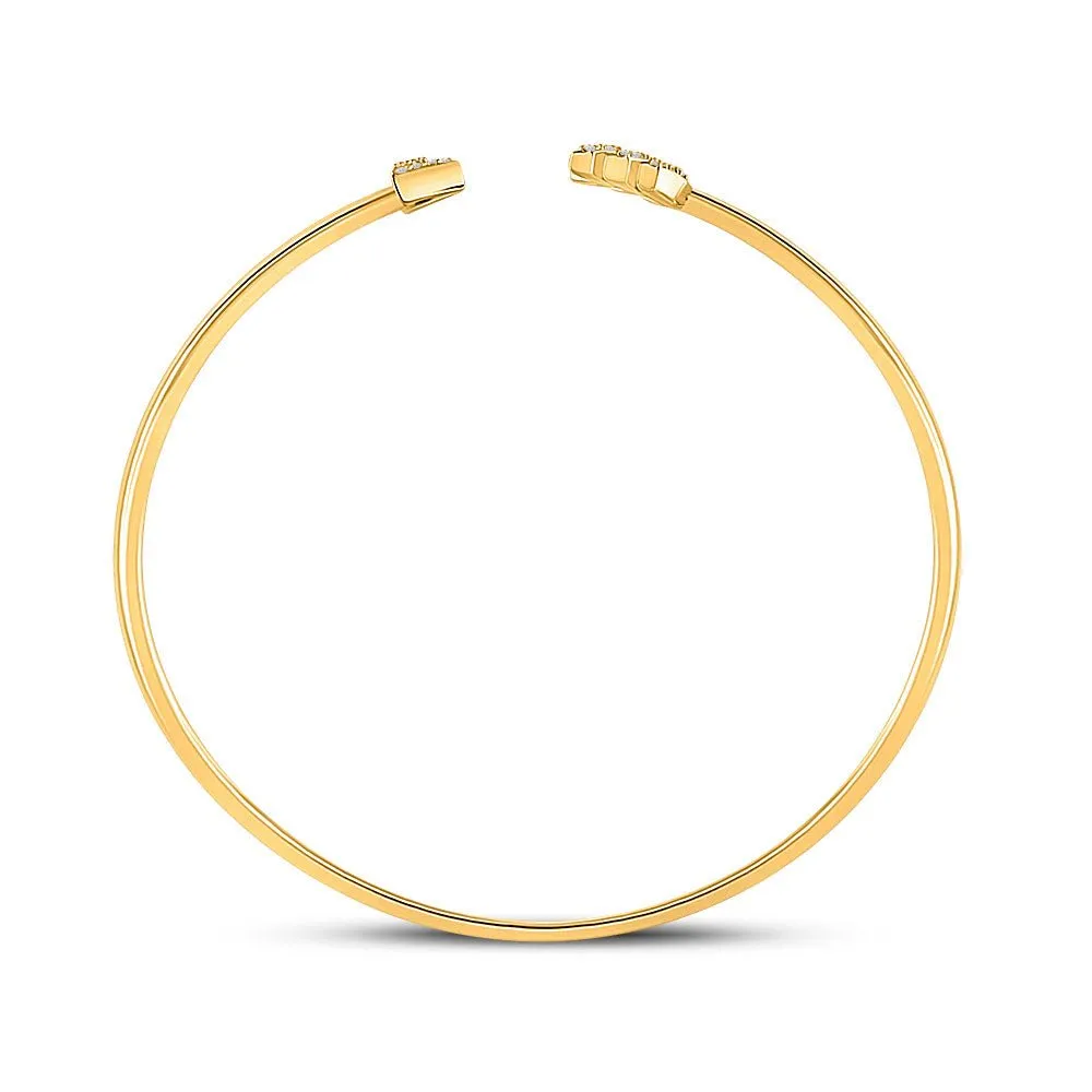 10kt Yellow Gold Diamond Arrow Bangle Bracelet - A Dazzling Delight