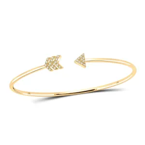 10kt Yellow Gold Diamond Arrow Bangle Bracelet - A Dazzling Delight