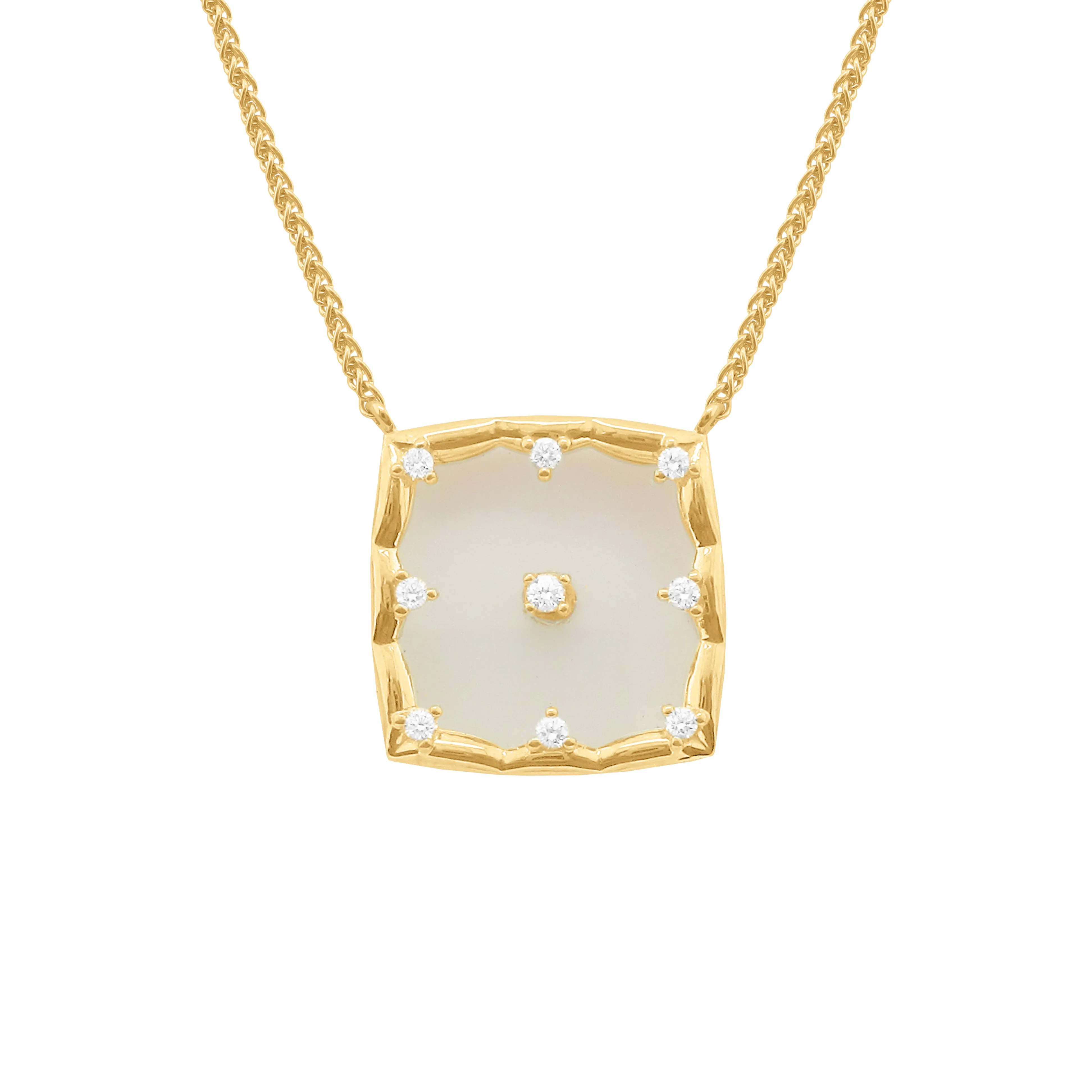 14K GOLD DIAMOND CARLY SQUARE NECKLACE