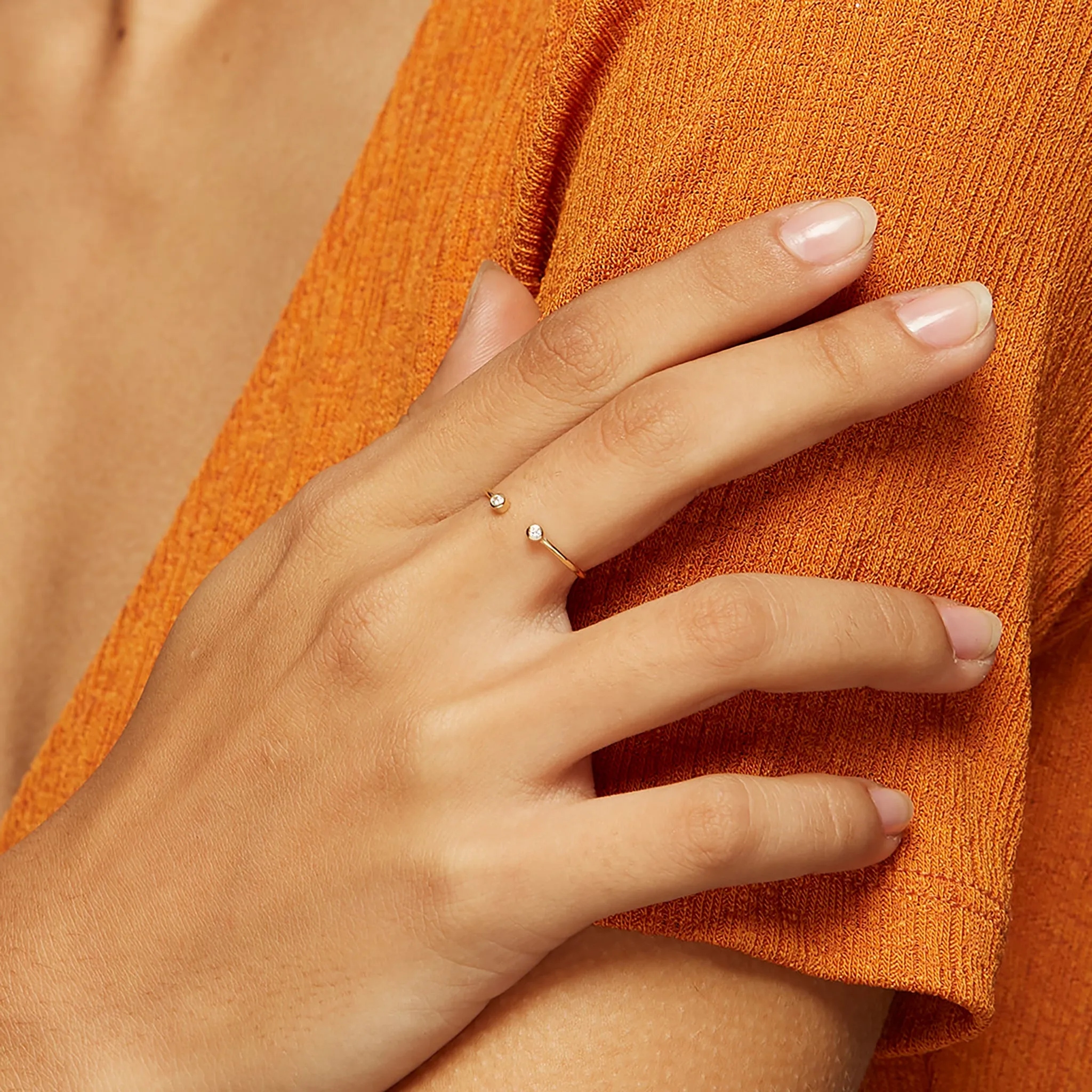 14k Gold Diamond Ring - Karoline Luxe