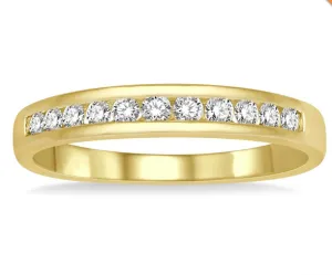 14K Yellow Gold .10CTW Diamond  Channel Set Band