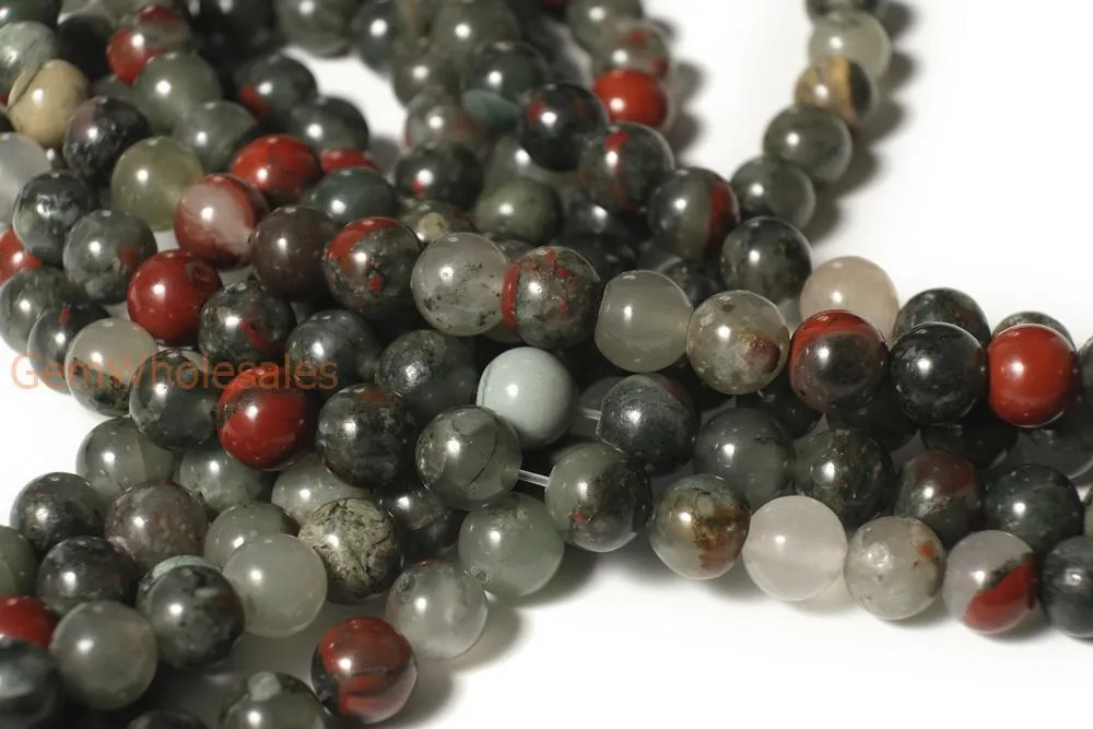 15.5" 6mm natural African bloodstone round beads