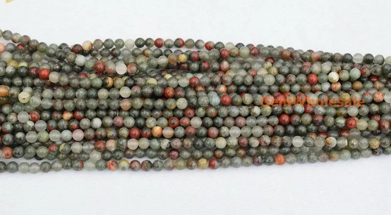 15.5" 6mm natural African bloodstone round beads