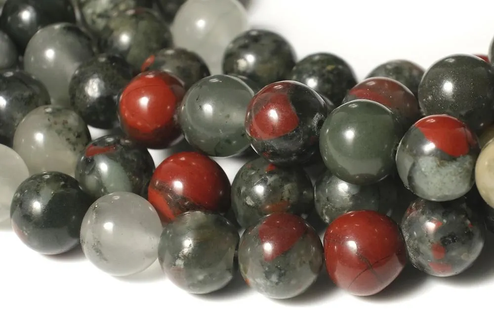 15.5" 6mm natural African bloodstone round beads