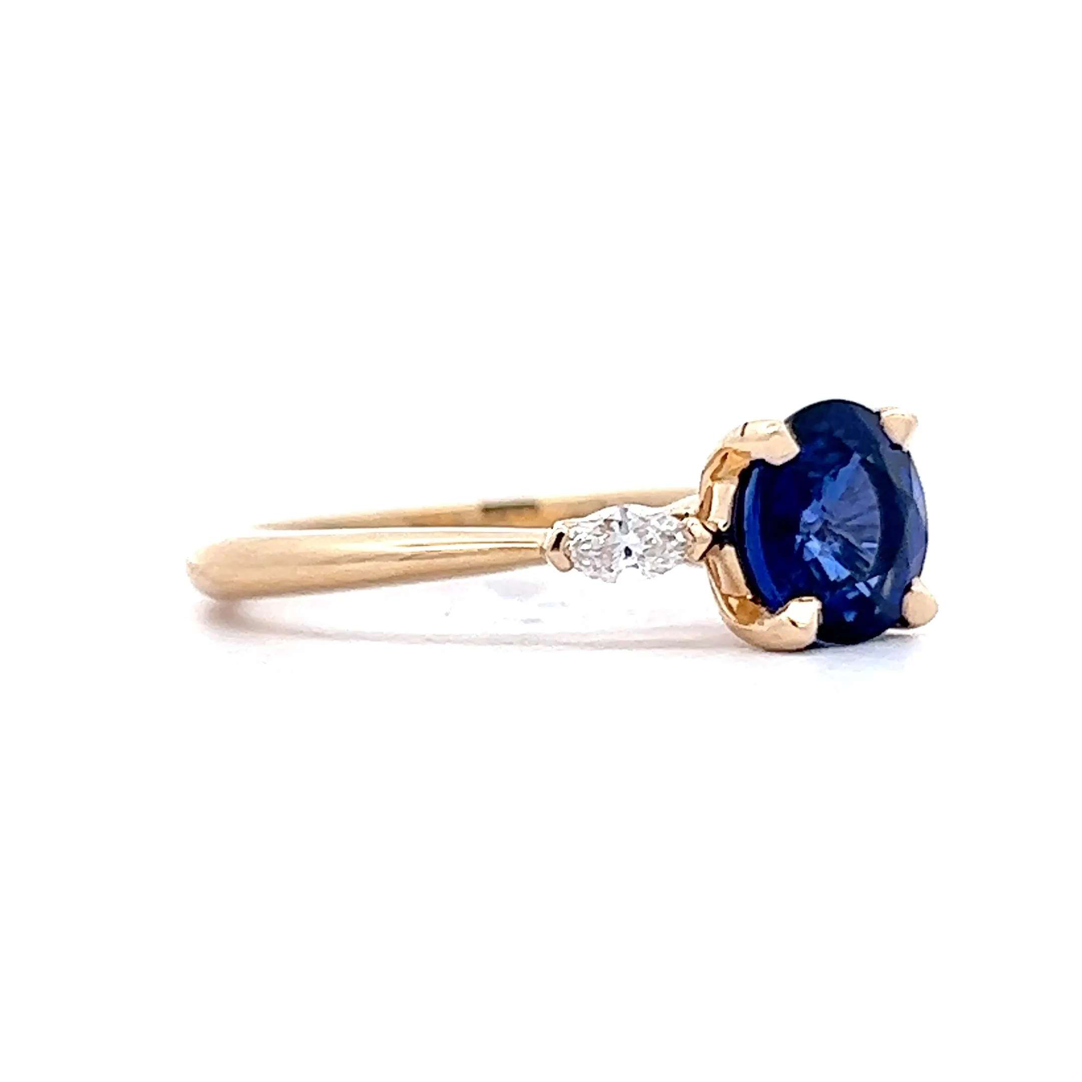 1.60 Blue Sapphire Engagement Ring in 14k Yellow Gold