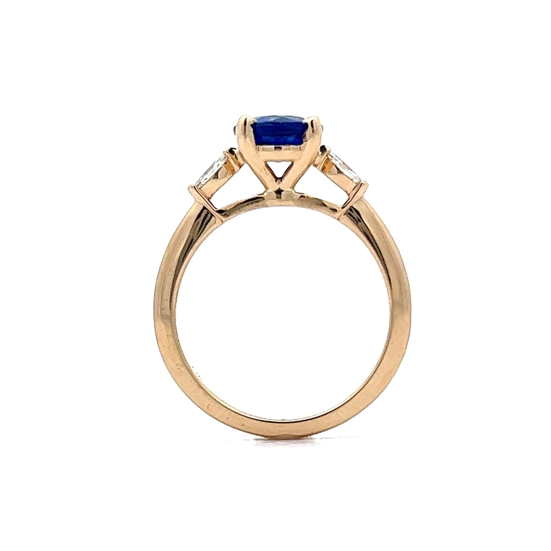 1.60 Blue Sapphire Engagement Ring in 14k Yellow Gold