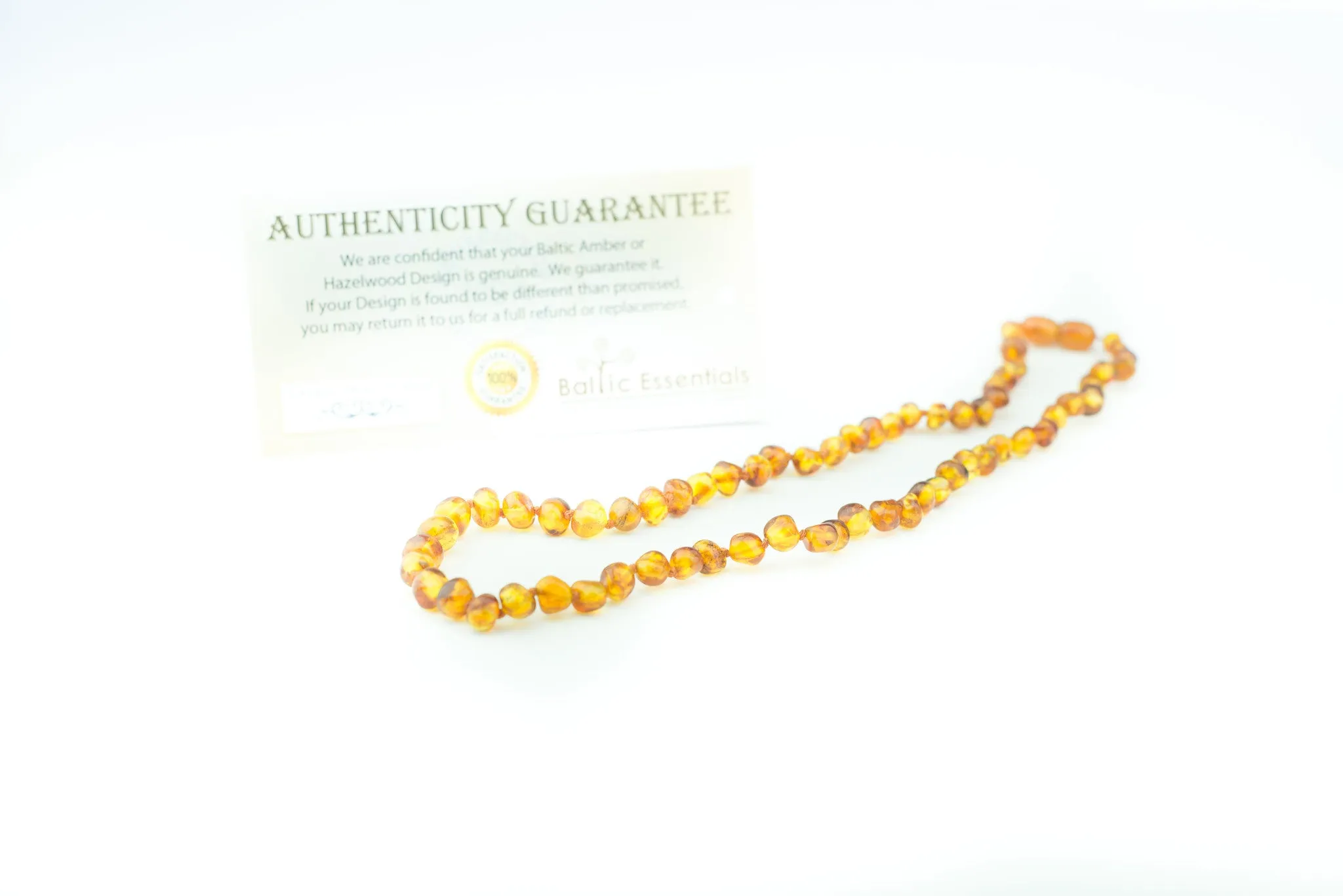 17 Inch Polished Cognac Adult Necklace