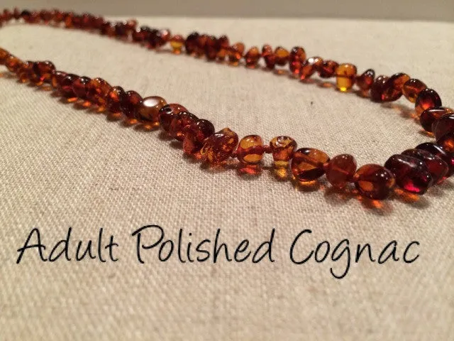 17 Inch Polished Cognac Adult Necklace