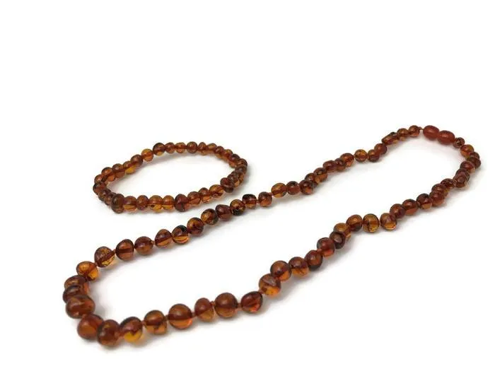 17 Inch Polished Cognac Adult Necklace
