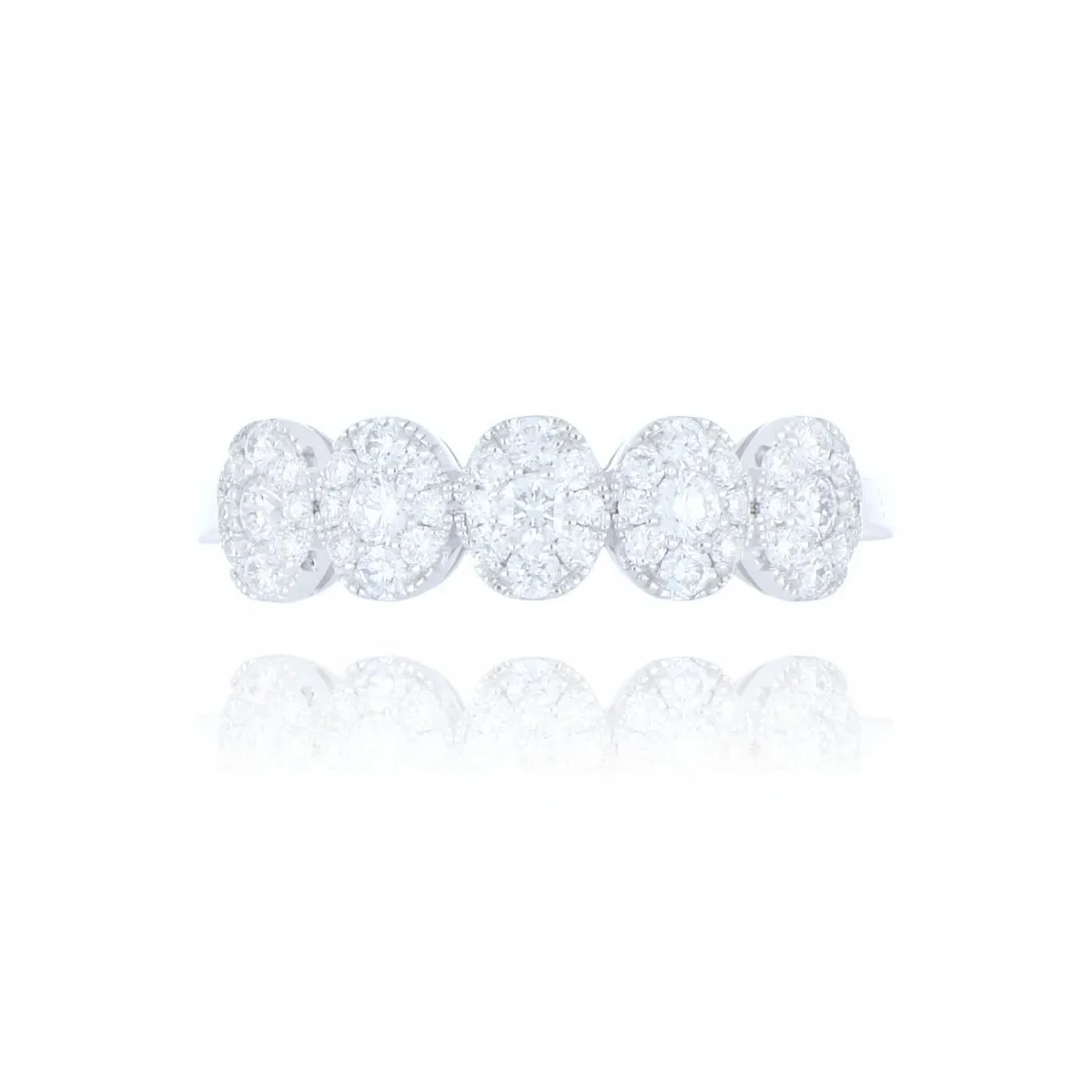 18ct White Gold 0.50ct Diamond 5 Stone Ring