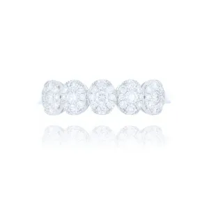 18ct White Gold 0.50ct Diamond 5 Stone Ring