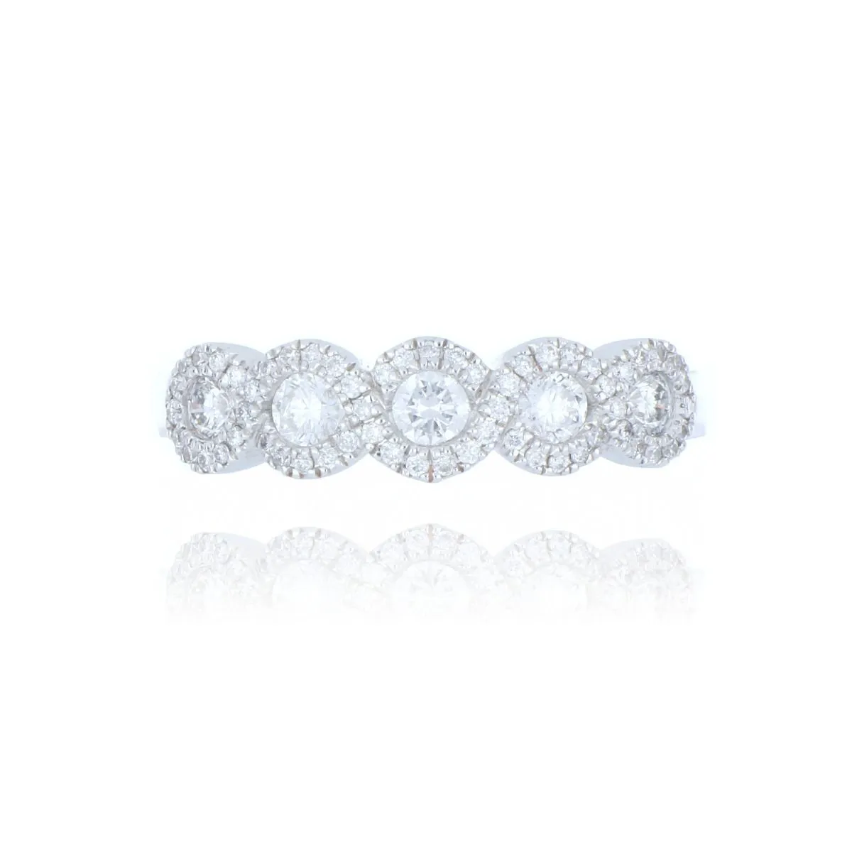 18ct White Gold 0.55ct Diamond 5 Stone Cluster Ring