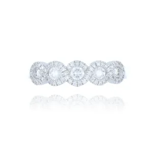 18ct White Gold 0.55ct Diamond 5 Stone Cluster Ring