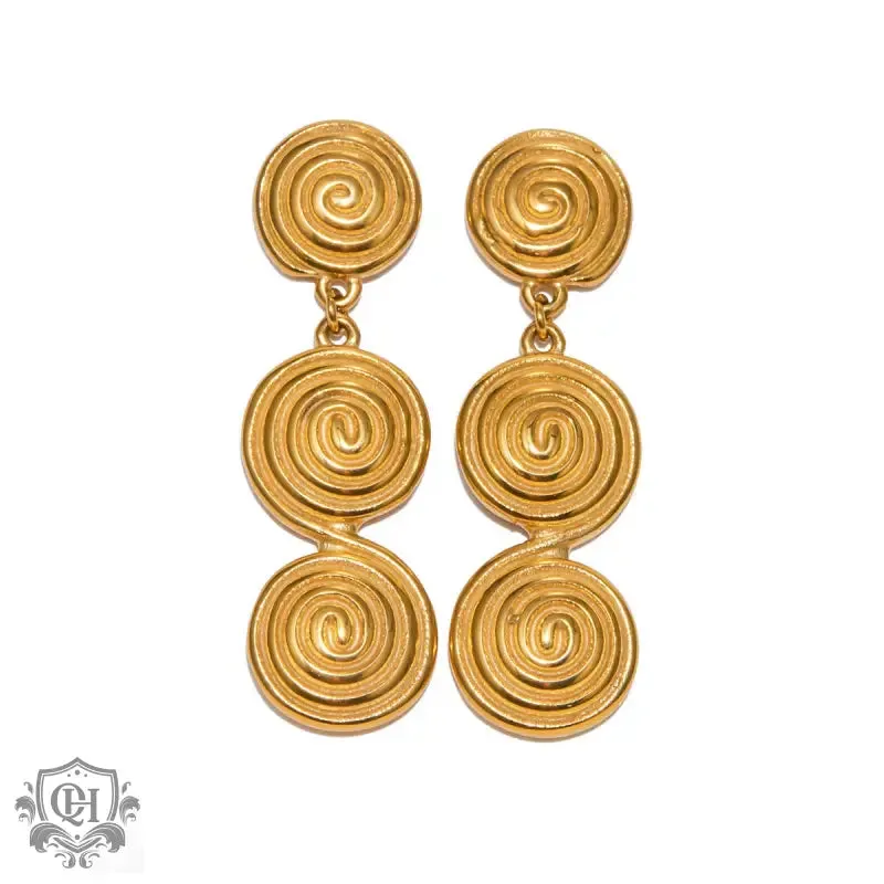 18k Gold Threaded Circle Earrings