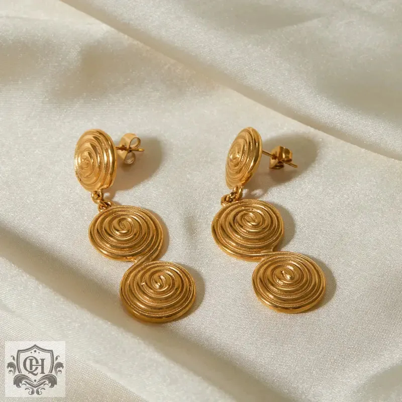 18k Gold Threaded Circle Earrings