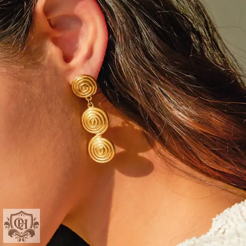 18k Gold Threaded Circle Earrings