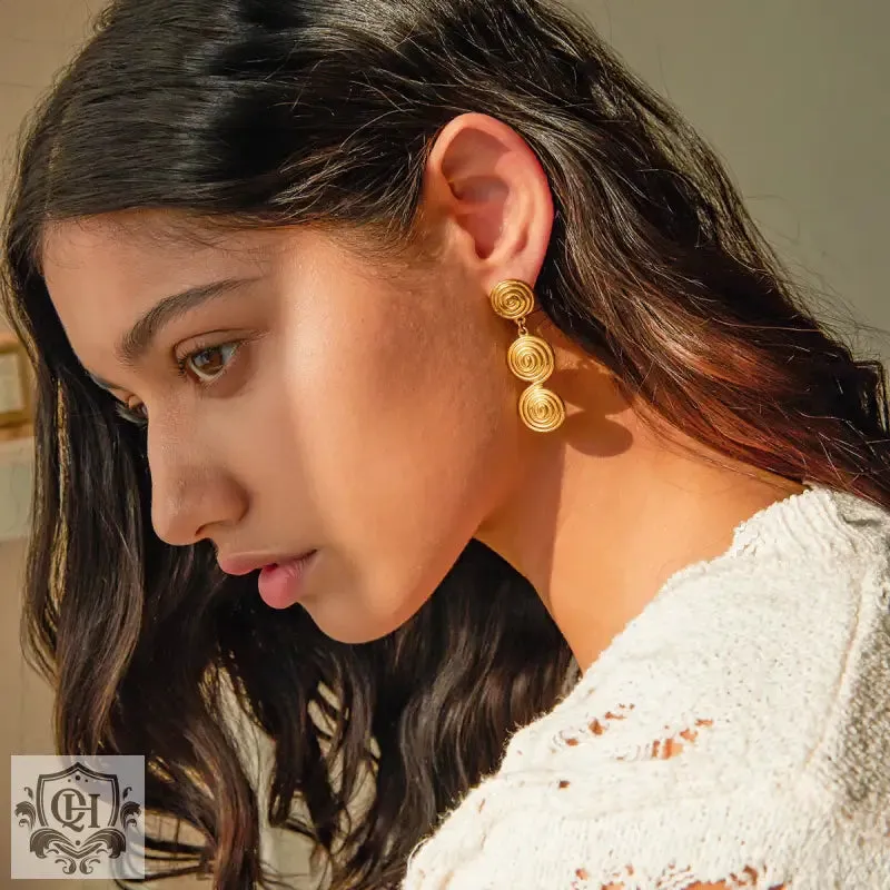 18k Gold Threaded Circle Earrings