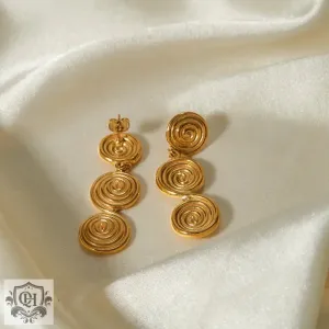 18k Gold Threaded Circle Earrings
