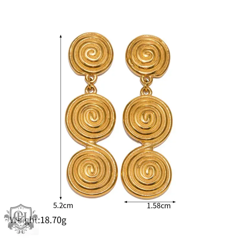 18k Gold Threaded Circle Earrings