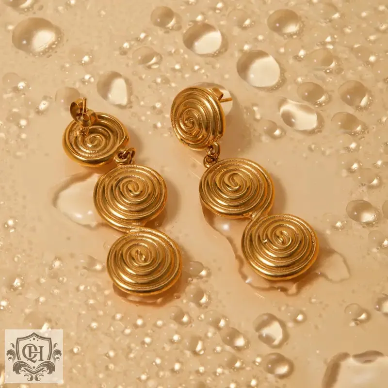 18k Gold Threaded Circle Earrings
