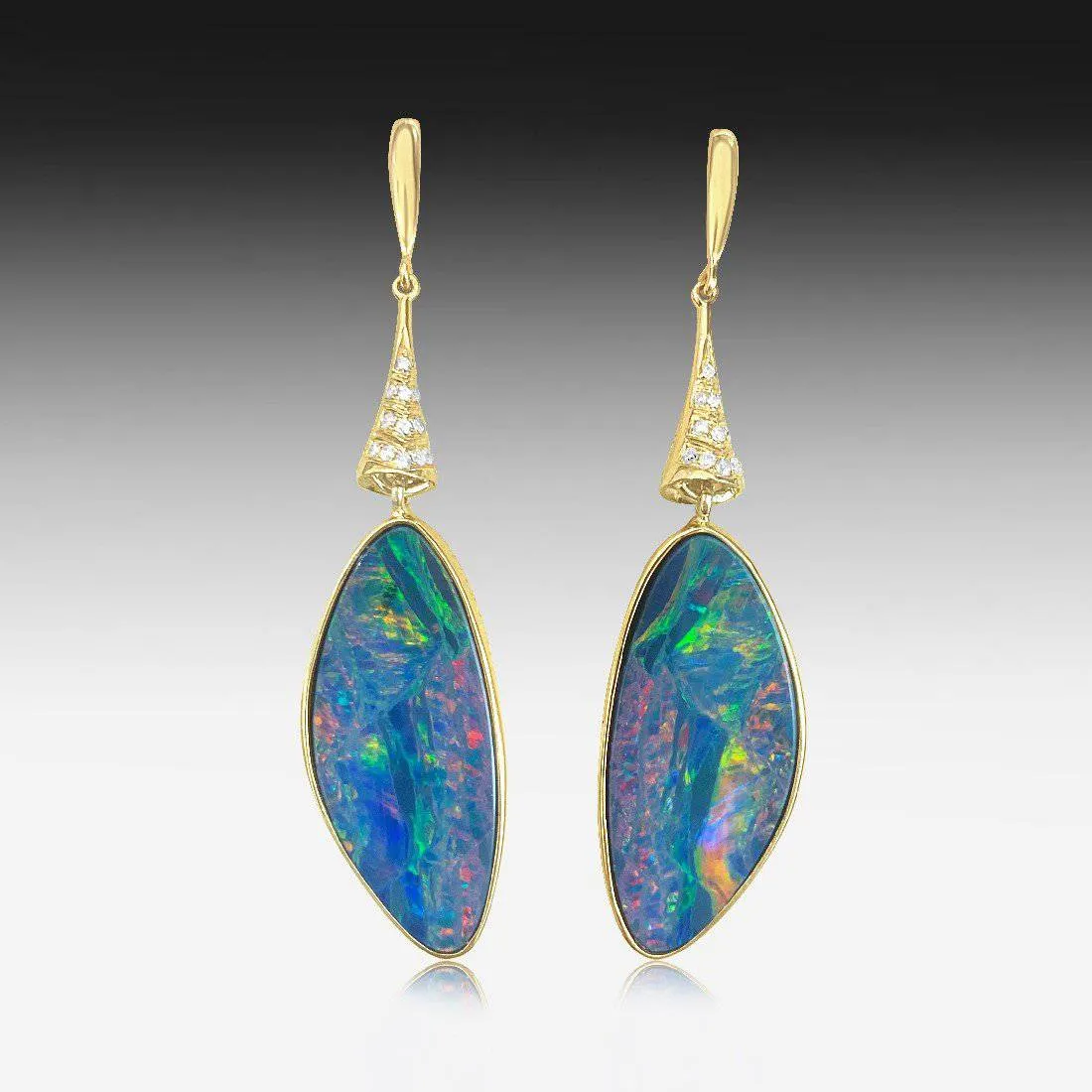 18kt Rose Gold Opal and Diamond earrings