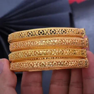 24K 4Pcs/lot  Ethiopian Gold Color Bangles for Women/Men