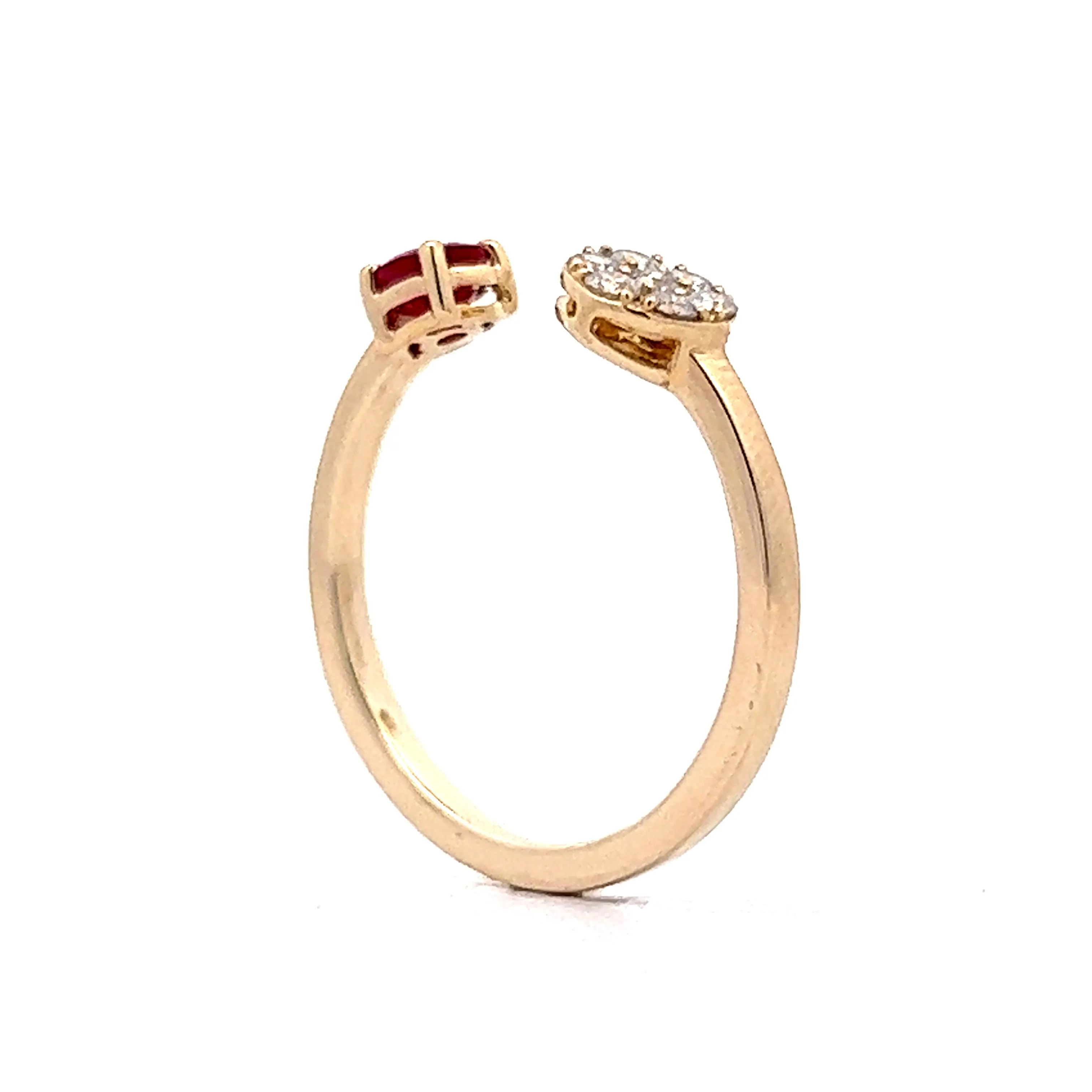 .29 Ruby & Diamond Stacking Ring in 14k Yellow Gold