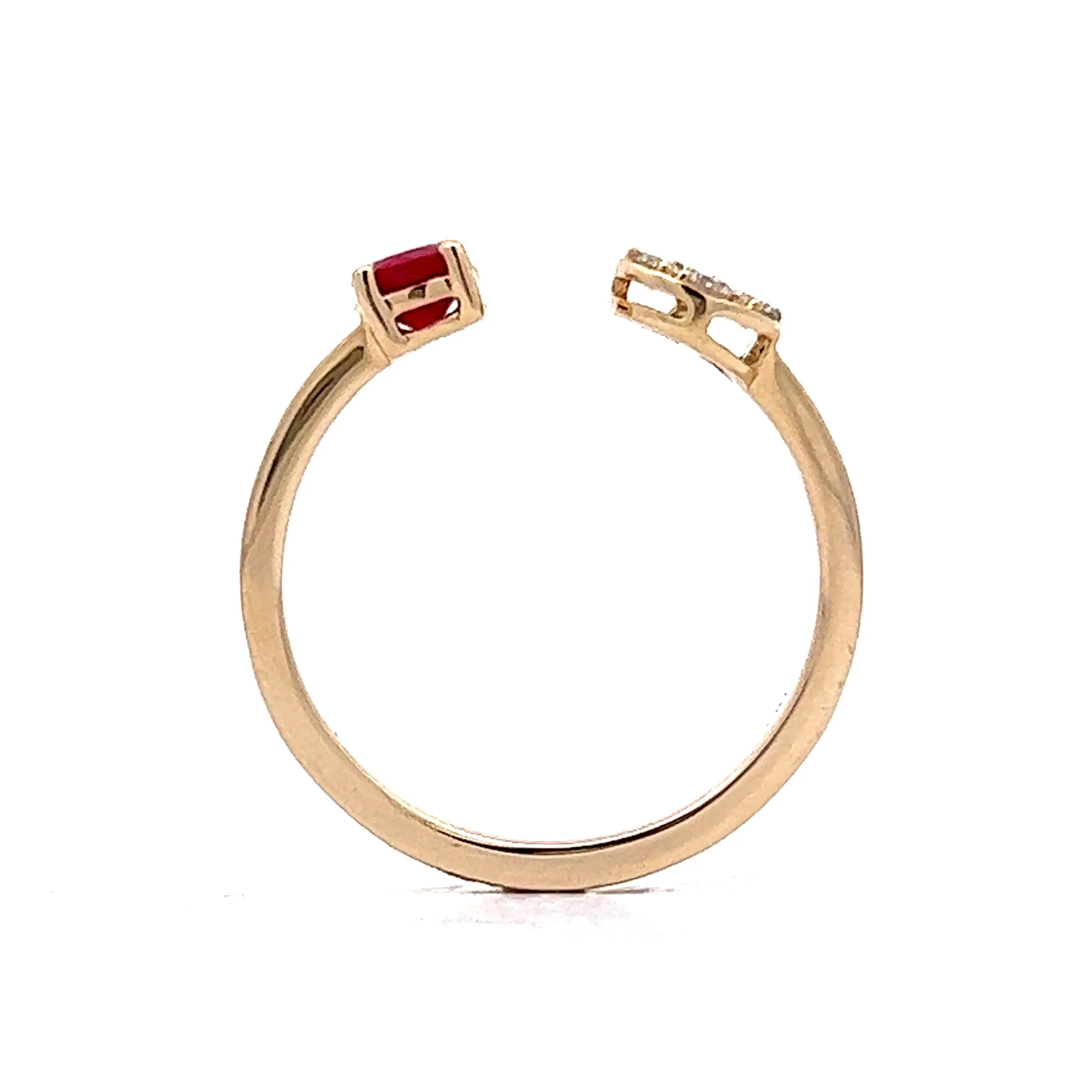 .29 Ruby & Diamond Stacking Ring in 14k Yellow Gold