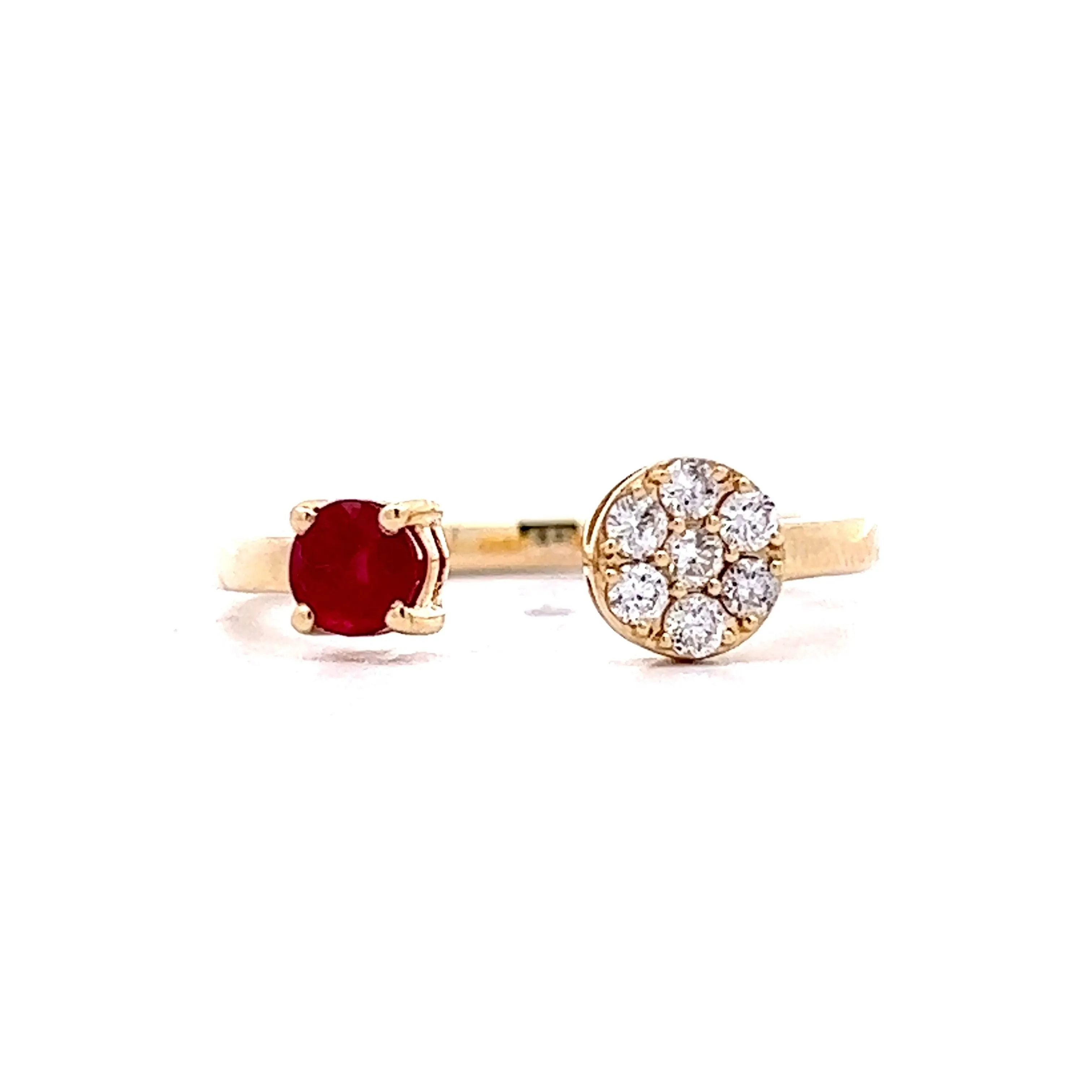 .29 Ruby & Diamond Stacking Ring in 14k Yellow Gold