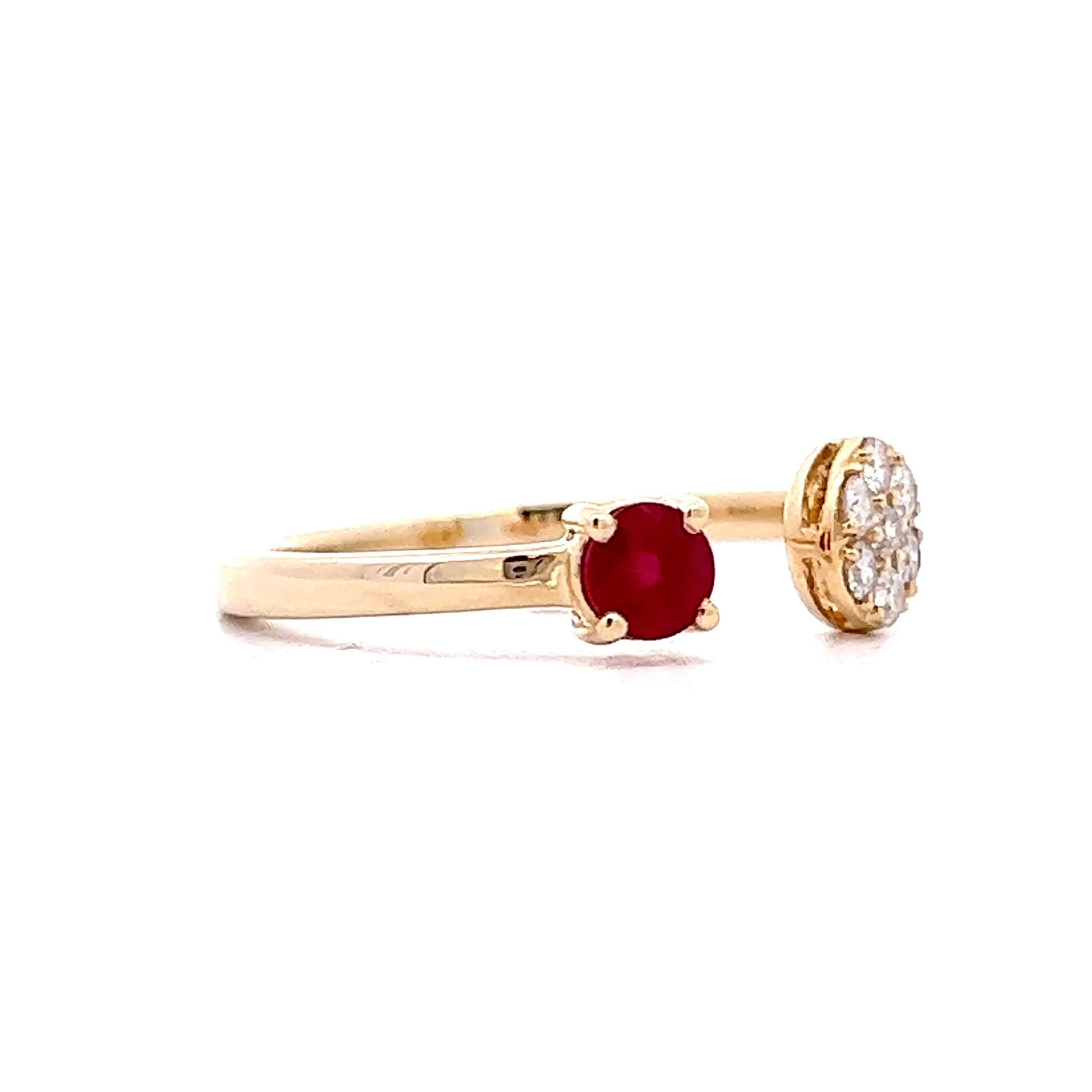 .29 Ruby & Diamond Stacking Ring in 14k Yellow Gold