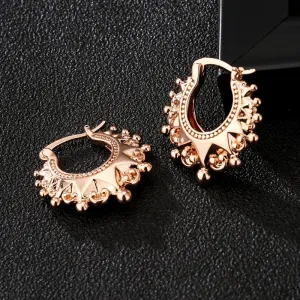 35mm Rose Gold Round Gypsy Creole Earrings