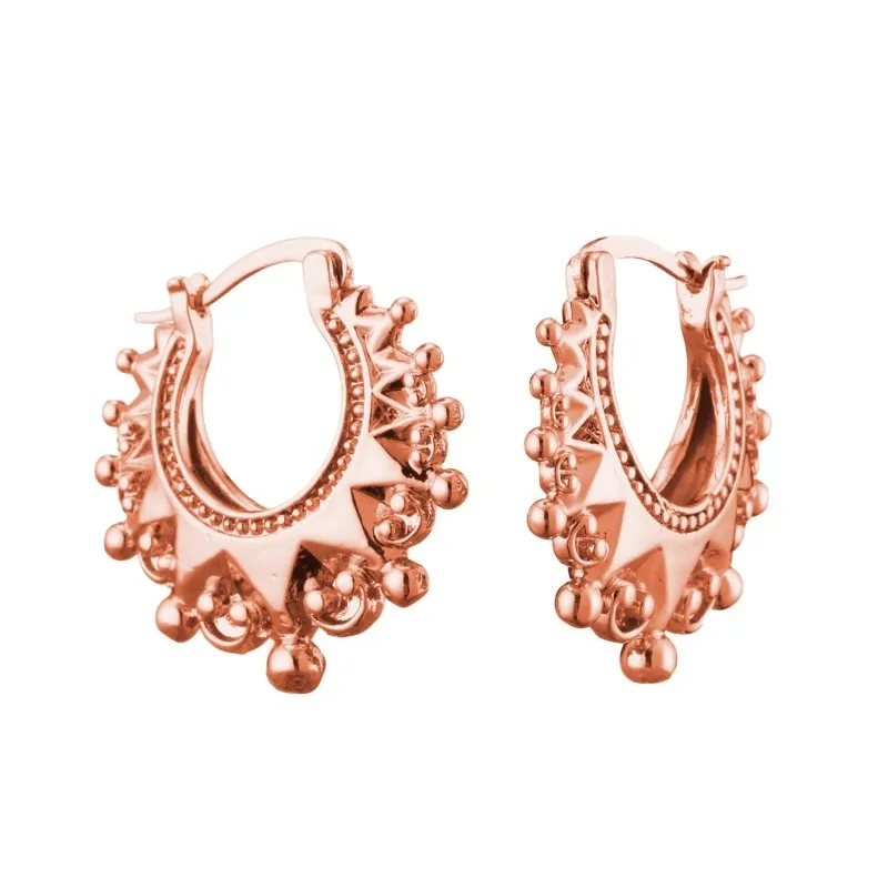 35mm Rose Gold Round Gypsy Creole Earrings