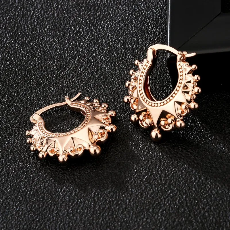 35mm Rose Gold Round Gypsy Creole Earrings