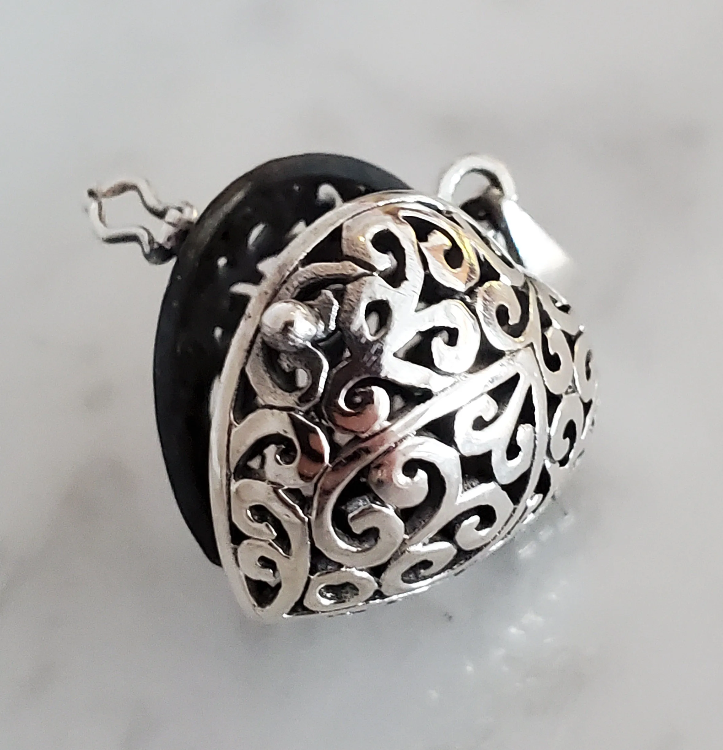 3D Heart Locket .925 Sterling Silver Pendant