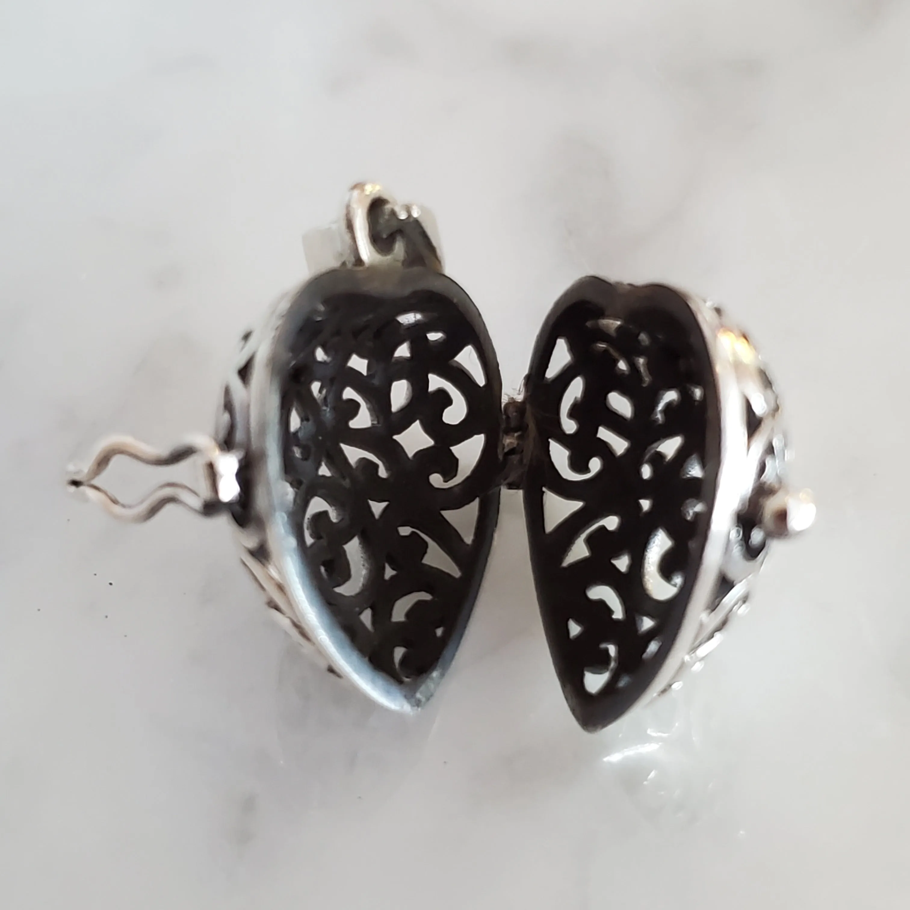 3D Heart Locket .925 Sterling Silver Pendant