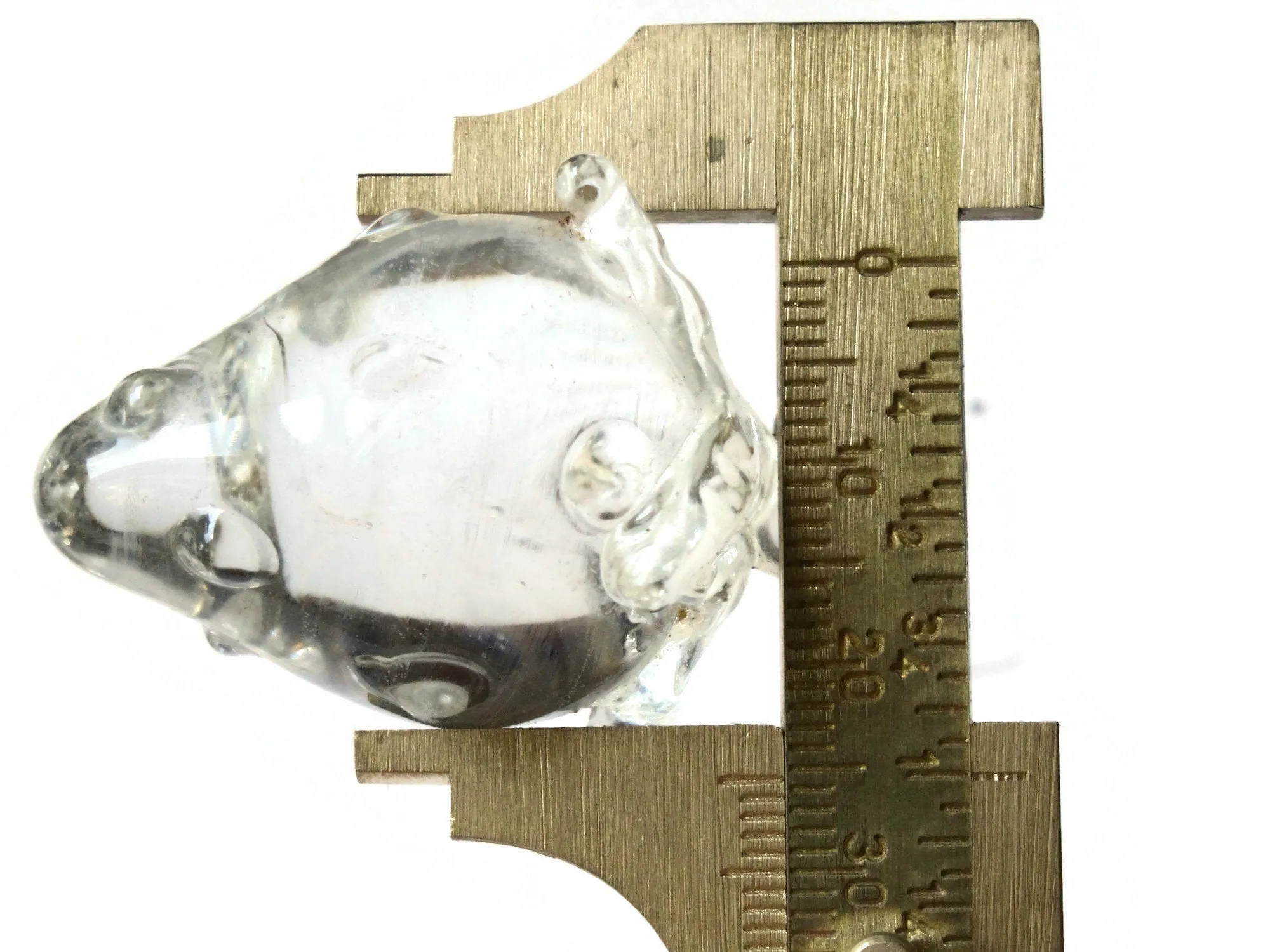 47mm Handmade Clear Strawberry Pendant Artisan Glass Pendant