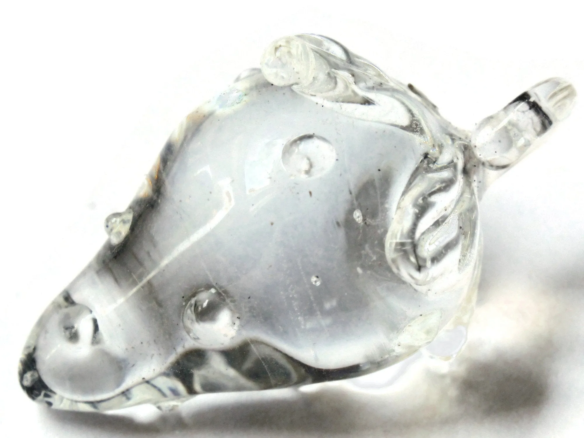 47mm Handmade Clear Strawberry Pendant Artisan Glass Pendant