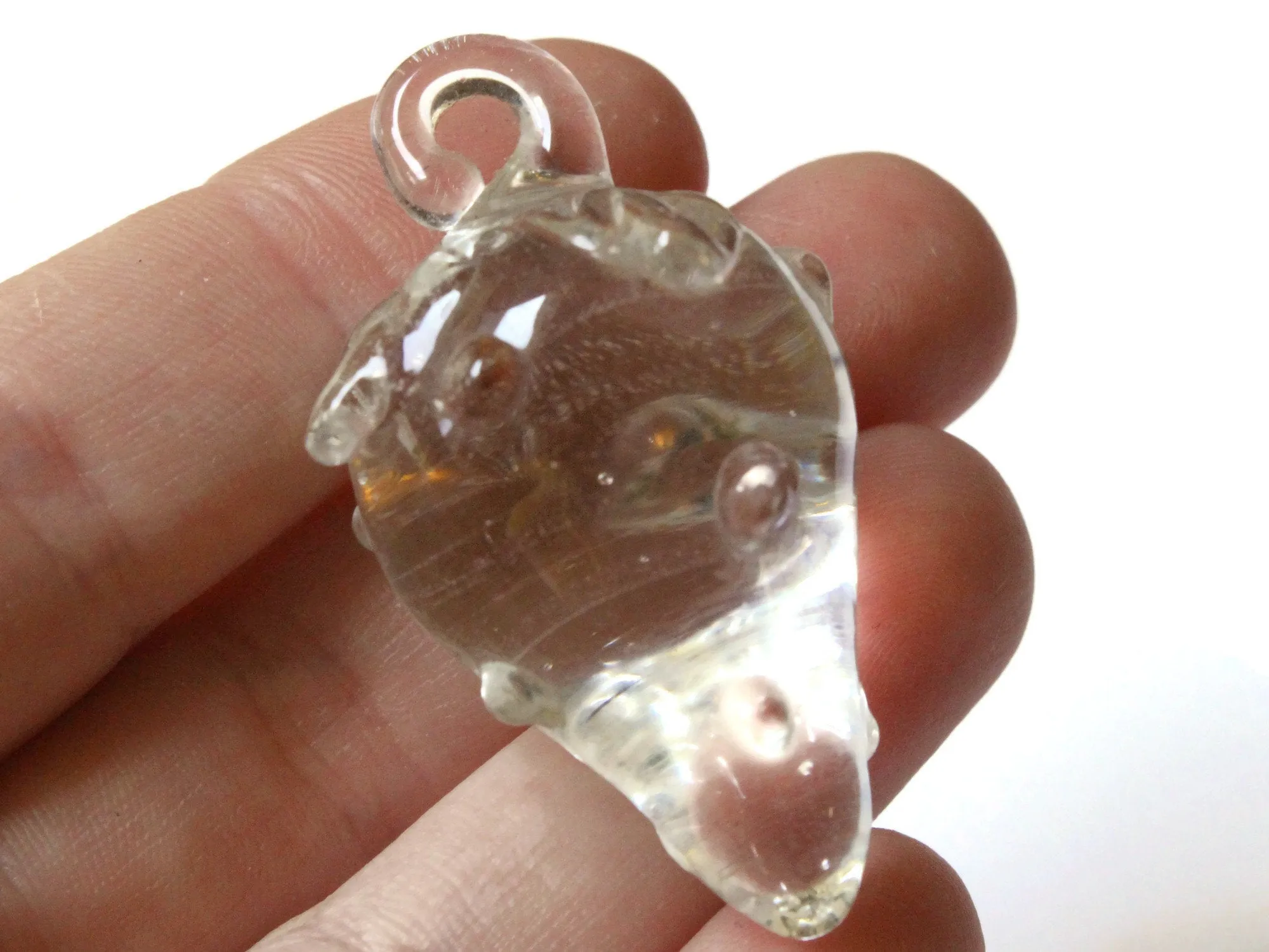 47mm Handmade Clear Strawberry Pendant Artisan Glass Pendant