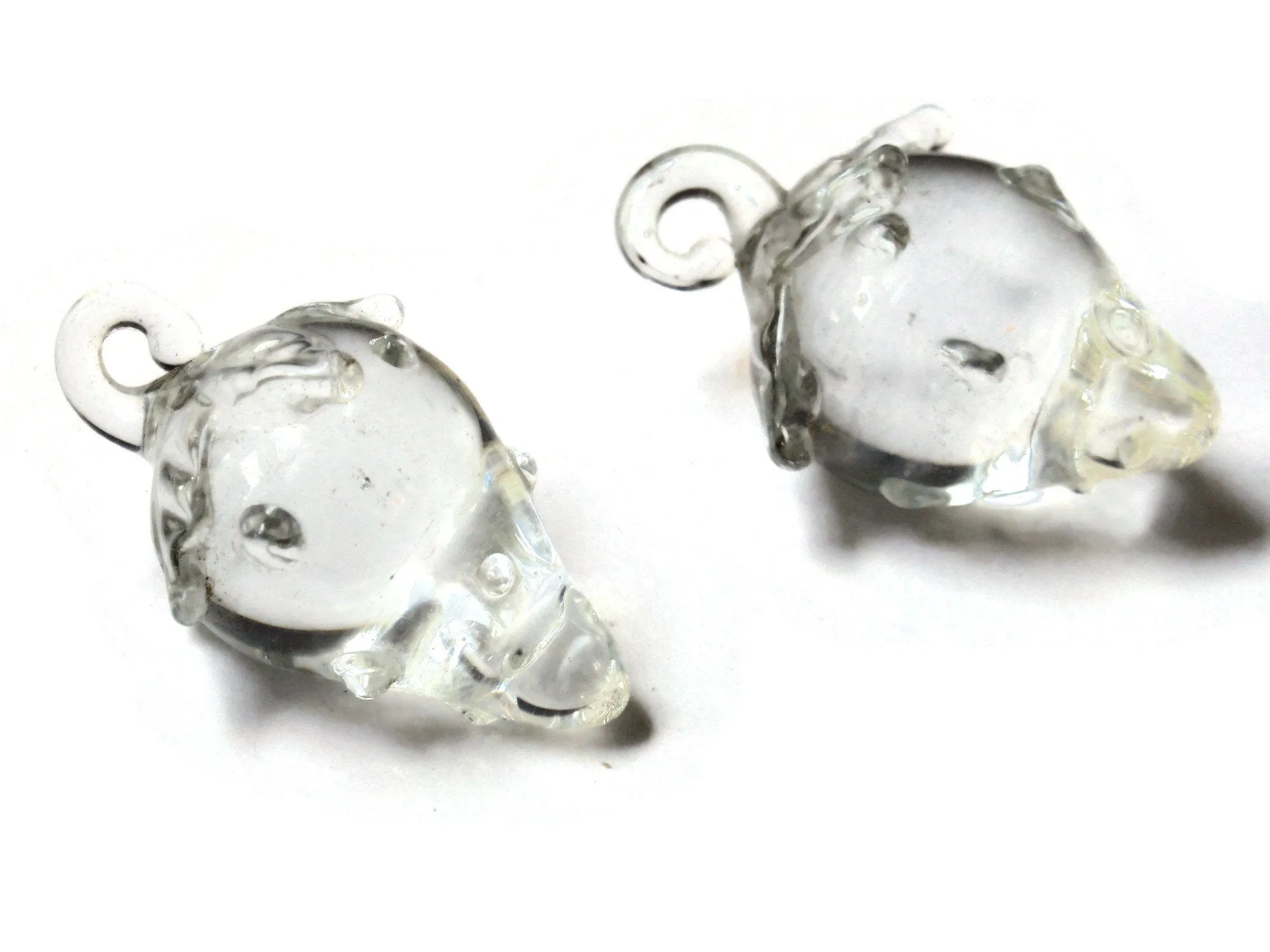 47mm Handmade Clear Strawberry Pendant Artisan Glass Pendant
