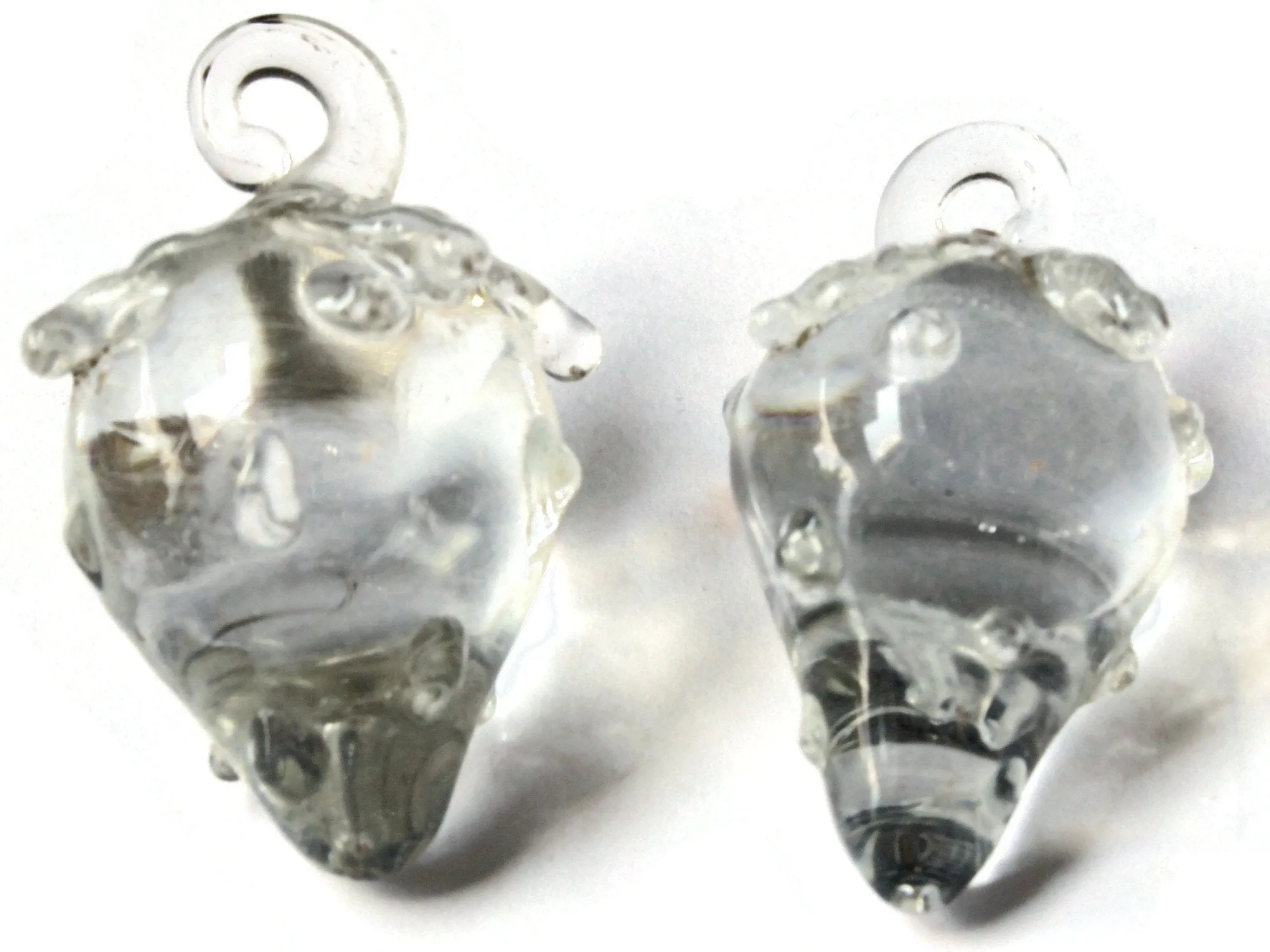 47mm Handmade Clear Strawberry Pendant Artisan Glass Pendant
