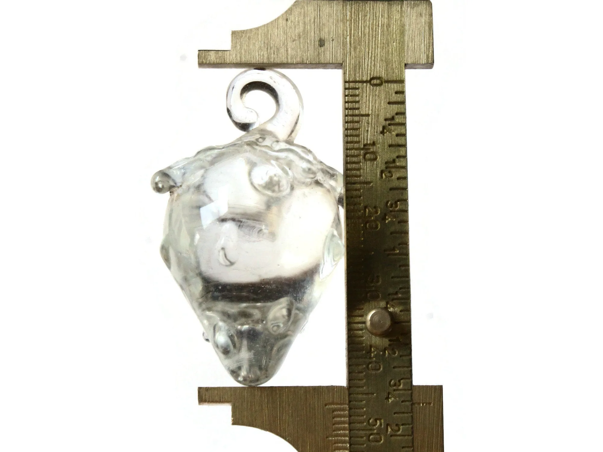 47mm Handmade Clear Strawberry Pendant Artisan Glass Pendant