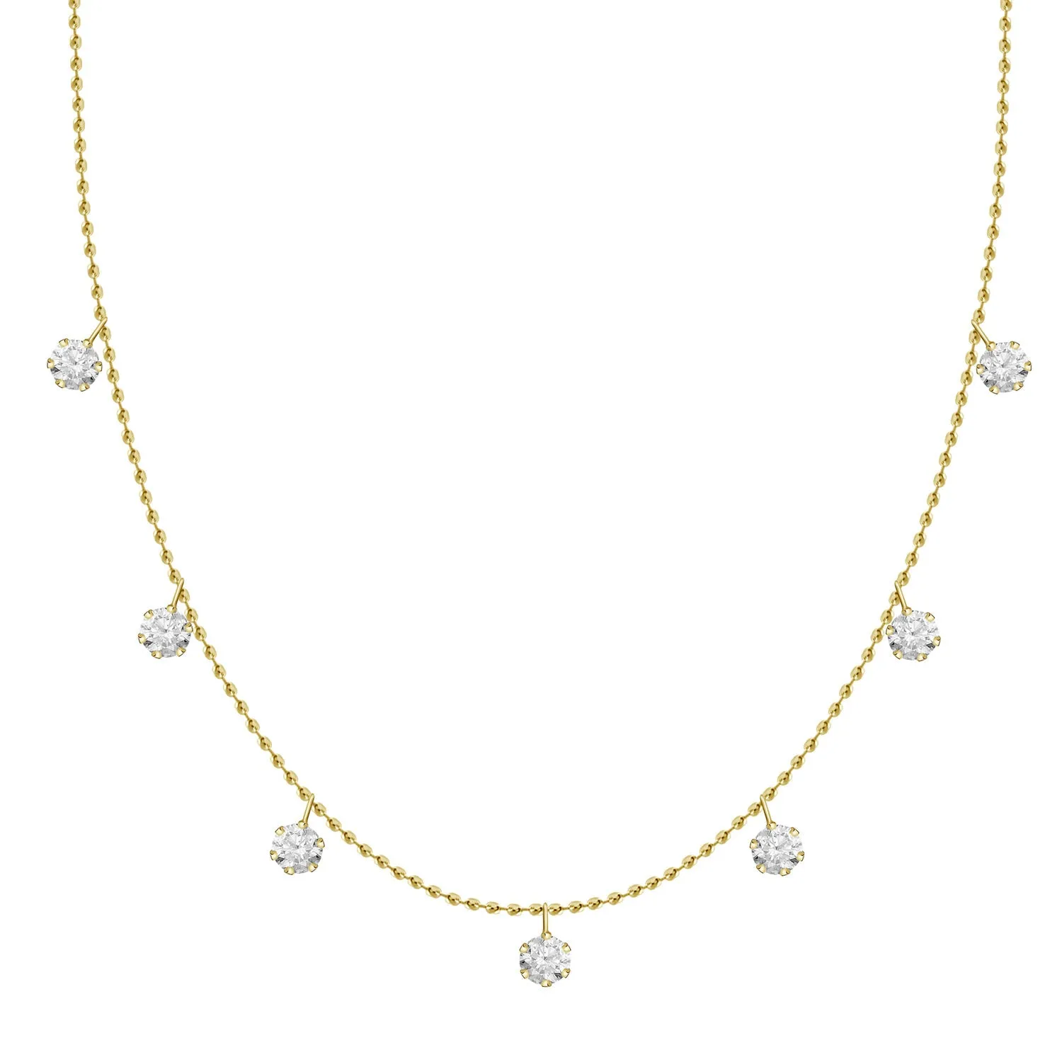 7 Diamonds Drop Necklace