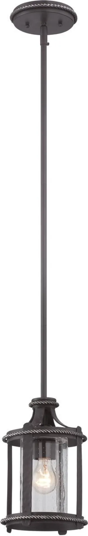 7"W Palencia 1-Light Mini Pendant Artisan Pardo Wash