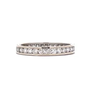 .80 Engraved Diamond Eternity Band in 14k White Gold