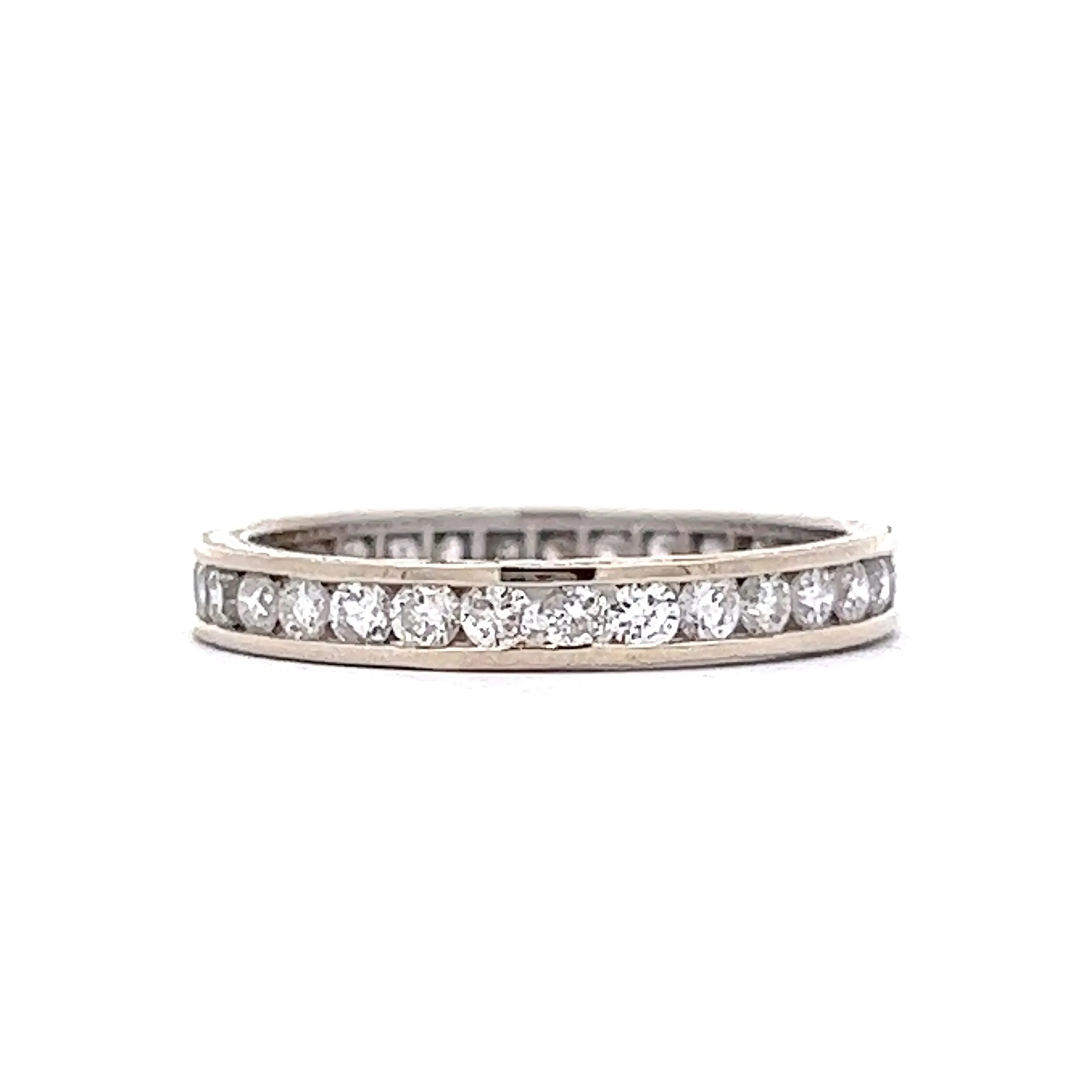 .80 Engraved Diamond Eternity Band in 14k White Gold
