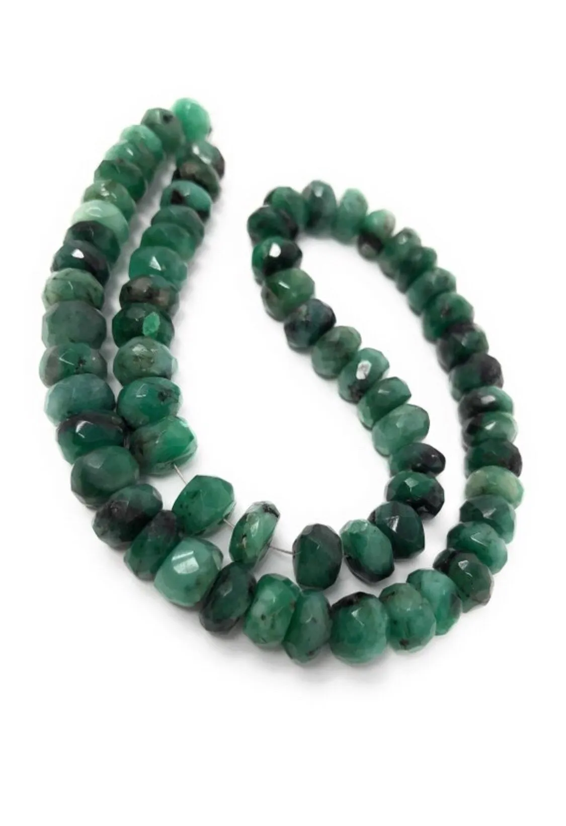8mm Natural Emerald Beads,  Gemstone Beads, Wholesale Beads, Jewelry Supplies, Bulk Beads, 13" Strand